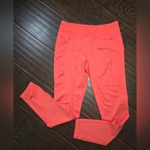 Athletic Works Teen Girl Coral Orange Athleisure Leggings Large